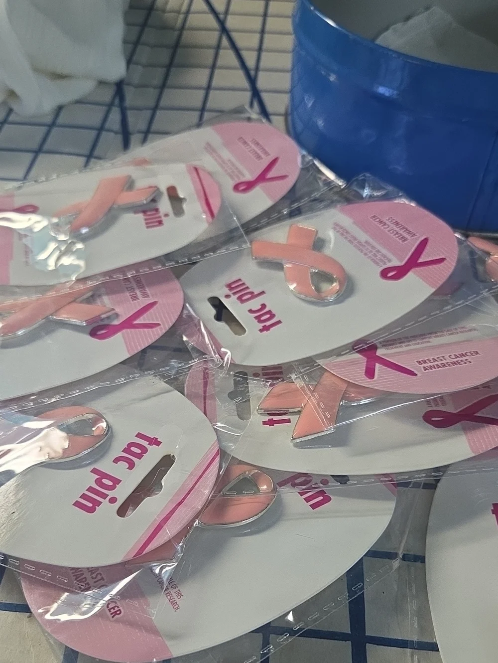 Pink Ribbon Breast Cancer Awareness Pin - Pack
